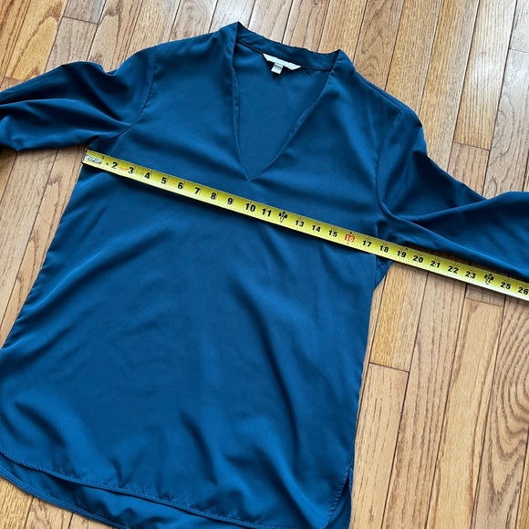 Banana Republic Deep Teal Blue V-Neck Blouse - Picture 7 of 8